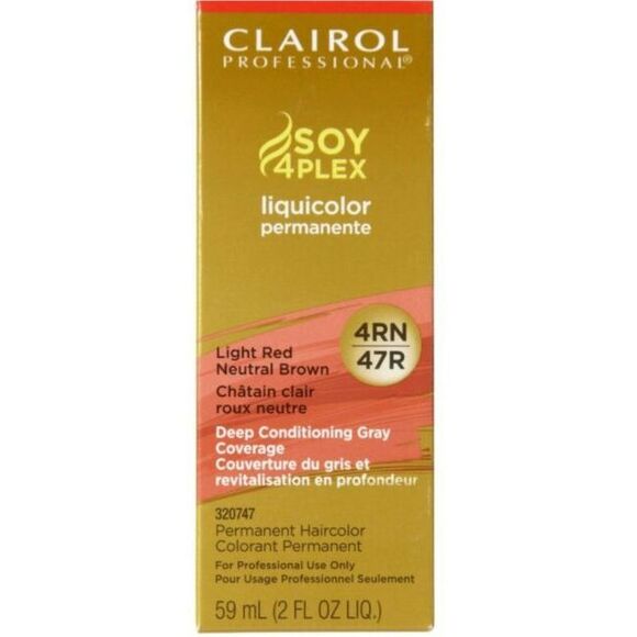 Clairol Other - Soy4plex Liquicolor Permanent Hair Color 4RN/47R Light Red Neutral Brown